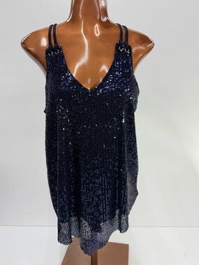 Lavish Sequin top S Y2K Party Glam Coquette Sheer Festival